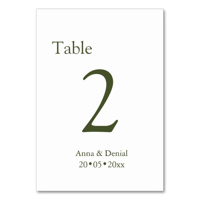 Cartões de números de mesa em taupe pálido (Frente)