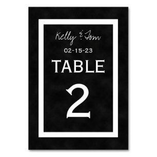 Cartões de Números de Tabela de Casamento de Chalk