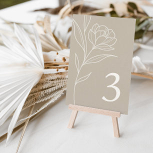 Cartões De Números De Tabela De Casamento De Taupe