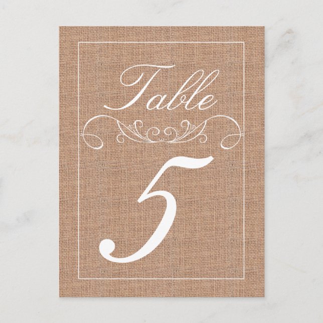 Cartões de números de tabela de casamento Rustic B (Frente)