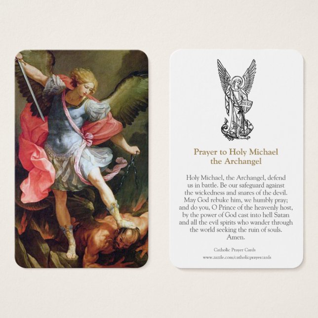 Cartões de Oração | Archangel Michael (Frente & Verso)