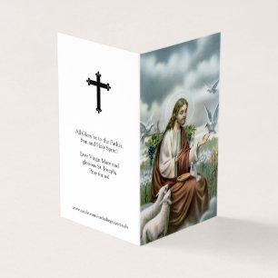 Cartões de Oração Católicos   Jesus com pombos