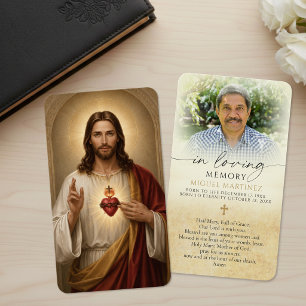 Cartões de Oração com Foto do Sagrado Coração de J