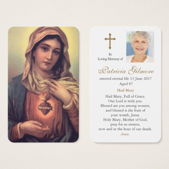 Cartões de Oração | Coração de Maria 1 (Frente & Verso)