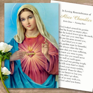 Cartões de Oração | Coração Sagrada Mary