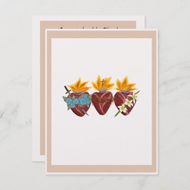 Cartões de oração da família sagrada - pacote de 1 (Frente/Verso)