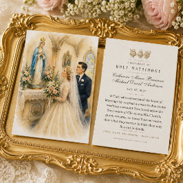 Cartões de Oração de Casamento Vintage Sagrado Mat