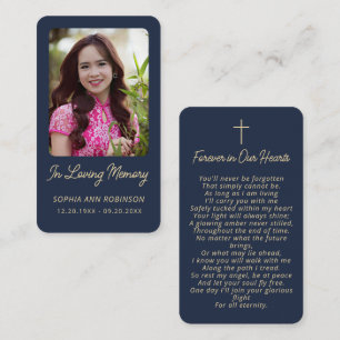 Cartões de Oração de Condolências Funeral Memorial