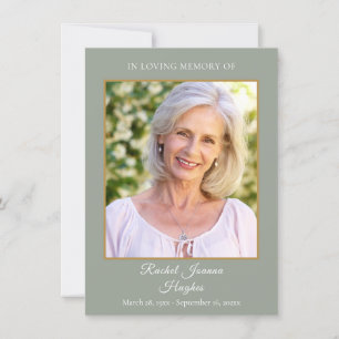 Cartões de Oração de Foto de Memorial de Funeral d