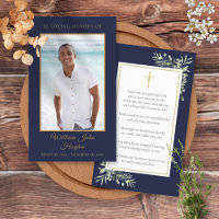 Cartões de Oração de Foto Memorial do Funeral Dour