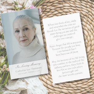 Cartões de Oração de Fotos de Funeral com Letra El