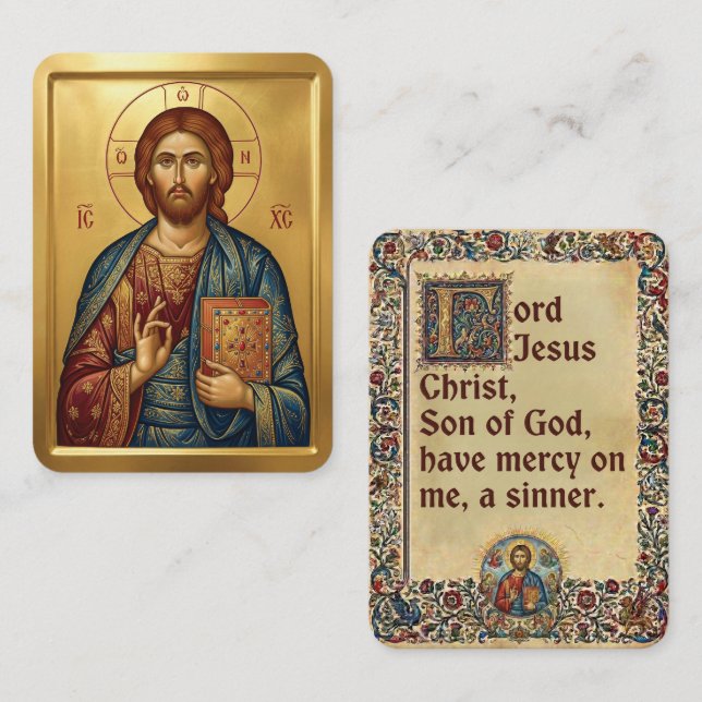 cartões de oração de Jesus Cristo (Frente/Verso)