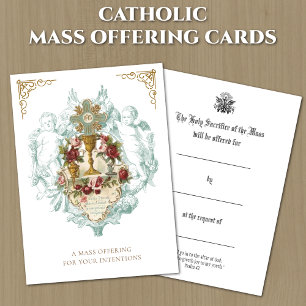 Cartões de Oração de Oferta de Missa Católica