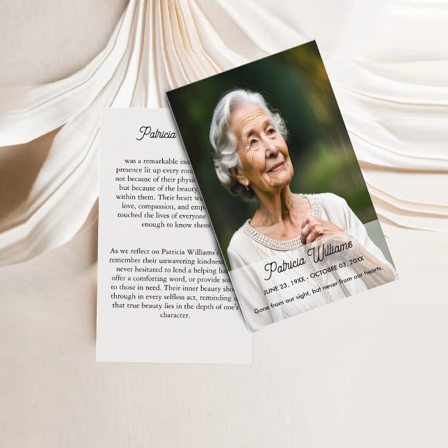 Cartões de oração do Elegante Foto Funeral Memoria (Elegant Photo Funeral Memorial prayer cards)