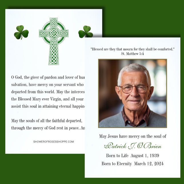 Cartões de Oração do Memorial do Funeral Irlandês  (Criador carregado)