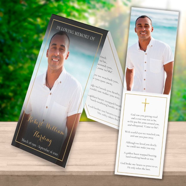 Cartões de Oração Dobrados de Memorial de Funeral  (Criador carregado)