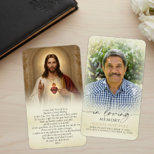 Cartões de Oração Fúnebre do Sagrado Coração de Je