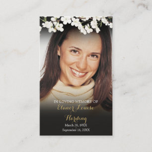Cartões de Oração Funeral com Foto Floral em Flor