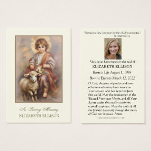 Cartões de Oração Funerária Católicos Jesus Bom Pa