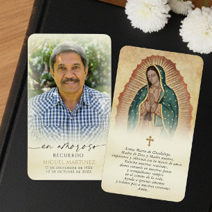 Cartões de Oração Funerária em Espanhol Nossa Senh