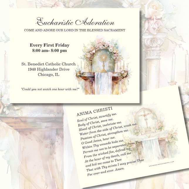 Cartões de Oração Jesus, Adoração Eucarista Católi (Criador carregado)