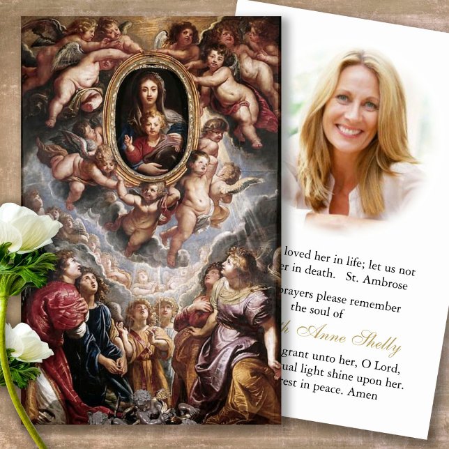 Cartões de Oração | Madonna Della Vallicella (catholic, religious, celebration of life, in loving memory of, prayer cards for bereavement)