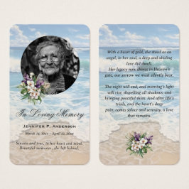 Cartões de Oração Memorial Floral Praia