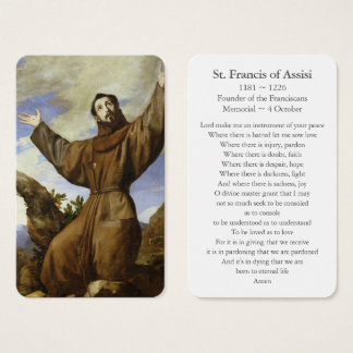 Cartões de Oração | Rua Francisco de Assisi 01