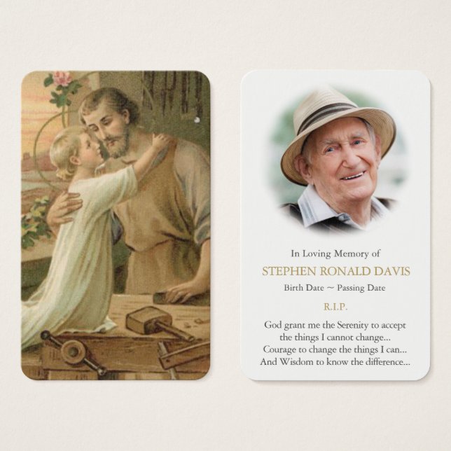 Cartões de Oração | Rua Joseph The Worker (Frente & Verso)