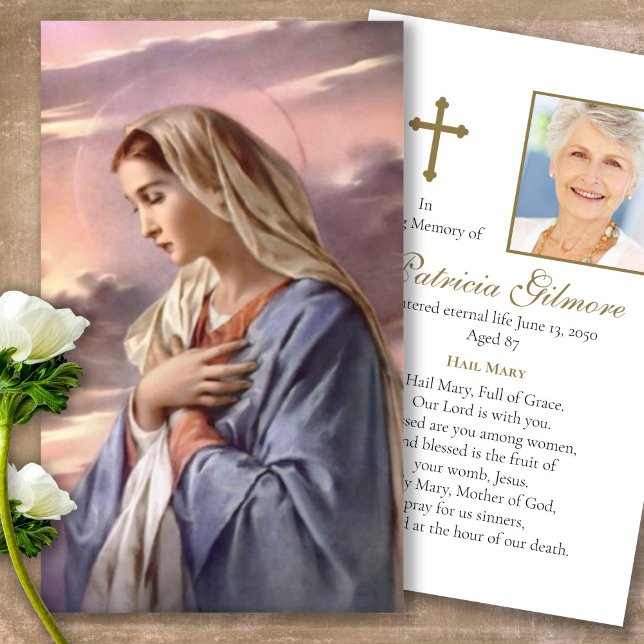Cartões de Oração | Santa Mãe (catholic, religious, celebration of life, in loving memory of, prayer cards for bereavement)