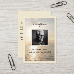 Cartões de Oração Sunrise para o Oceano Memorial F