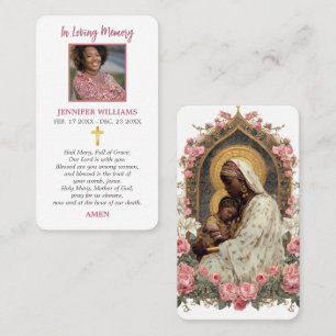 Cartões de Oração Virgem Maria e Jesus Madona Negr