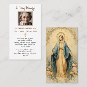 Cartões de oração Virgem Maria Sagrado Coração Rel
