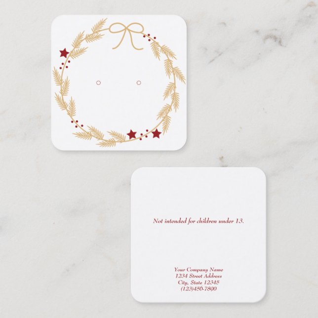 Cartões de orelhas de Natal Personalizados (Frente/Verso)