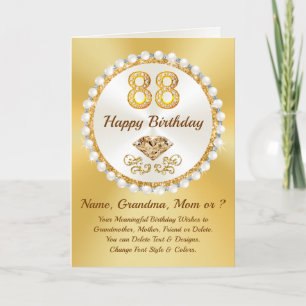 Cartões de Ouros, Personalizados, 88.o Cartão de A