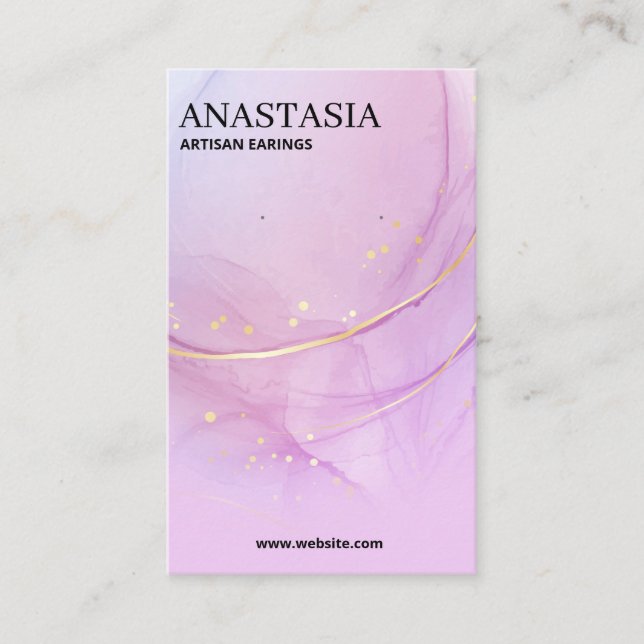 Cartões De Ouvido A Álcool Roxo E Dourado (Frente)