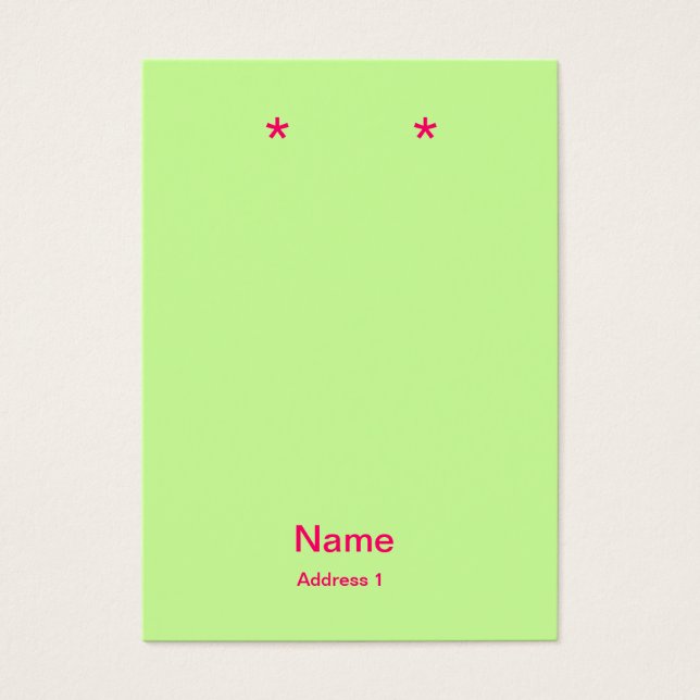 cartões de ouvido rosa e verde (Frente)