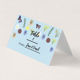 Cartões de Palha Azul Elegante Boho