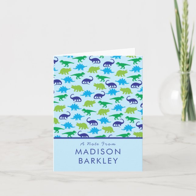 Cartões de Papel de carta Dino de Dinossauro Cinto (Frente)
