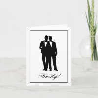 Cartões de Parabéns com Silhuetas de Dois Noivos