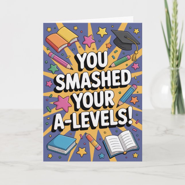 Cartões de Parabéns Florais de Sucesso no A-Level (Frente)