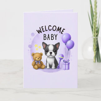 Cartões de Parabéns para Bebê Boston Terrier