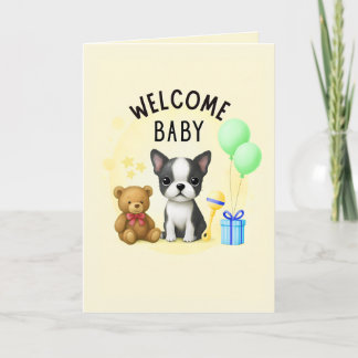 Cartões de Parabéns para Bebê Boston Terrier