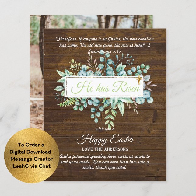 Cartões de PÁSCOA católicos Citação religiosa Vers (Criador carregado)