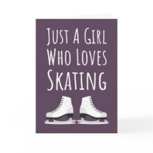 Cartões de Patinação no Gelo Menina Rosa Fofo Femi