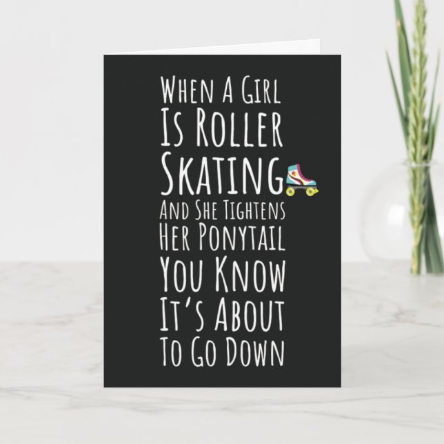 Cartões de Patinação Patins de Rolo para Meninas e (Frente)