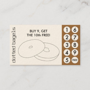 cartões de perfurador cortados bagel