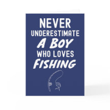Cartões de Pesca Azuis Navy Fofo para Bebês Menino