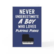 Cartões de Pianista Azul-Marinho Fofo para Bebês M