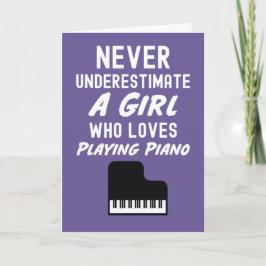 Cartões de Pianista Rosa Fofa para Meninas que Toc